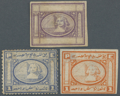 (*) Ägypten: 1871 Three Essays For The 3rd Issue By Penasson, Alexandria With Imperf Essay In Violet (no Value), Perf Es - 1915-1921 Protectorat Britannique