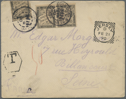 Br Großbritannien - Jersey: 1890. Stampless Envelope (faults) Canceled By Beaumont/Jersey Date Stamp On Reverse W - Jersey