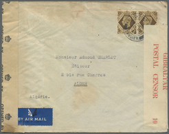 Br Britische Post In Marokko: 1944. Censored Air Mail Envelope (faults/stains) To Algeria Bearing Great Britain S - Other & Unclassified