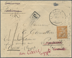 Br Ägypten: 1889. Envelope Written From Cairo Addressed To Papeete, Tahiti, Oceanie Sent Unpaid Cancelled By Cairo '6th  - 1915-1921 British Protectorate