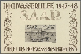 (*) Saarland (1947/56): 1948, Hochwasserhilfe Bl. 1 Und 2 Als Ministerblocks (Auflage Je 110 Stück) Wie - Nuovi