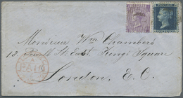 Br Britische Post In Der Türkei: 1870, 6d Violet And 2d Blue Cancelled "C" On Cover From Constantinopel Via Tries - Other & Unclassified