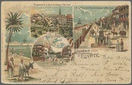 Br Ägypten: 1900-1914: Group Of Five Picture Postcards Sent To The U.S.A., With Lovely Scenes And Views, One With Specia - 1915-1921 Protectorat Britannique