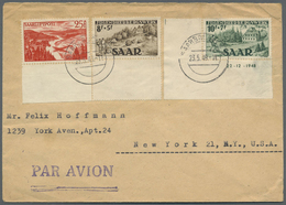 Br Saarland (1947/56): 1949, Jugendherbergswerk 8 Fr. Mit Anhängendem Leerfeld, 10 Fr. Aus Der Bogeneck - Unused Stamps