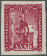 ** Saarland (1947/56): 1949: Universität, Ungezähnt, Breitrandiges Postfrisches Luxusstück. Eine Außero - Unused Stamps