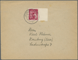 Saarland (1947/56): 1949, 15 Fr. Universität, Rechtes Randstück Auf Adressiertem Ersttagsbrief Von " - Neufs