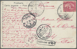 Br Ägypten: 1910. Picture Post Card To France Bearing SG 63, 5m Carmine Tied By 'Rural Service/ Rahmani Kafr El Sheik Ha - 1915-1921 Protectorat Britannique