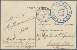 Br Ägypten: 1916. Picture Post Card Of 'Native Street; Suez' Dated' 16th Nov 1916' Addressed To-France Endorsed 'Mission - 1915-1921 Protectorat Britannique