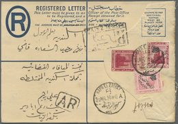 GA Ägypten: 1923. Registered 'Advice Of Receipt' Postal Stationery Envelope 10m Iake Upgraded With SG 102, 5m Pink And S - 1915-1921 Protectorat Britannique