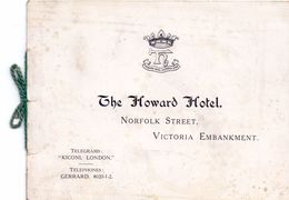 Brochure Dépliant Toerisme Tourisme - Pub Reclame The Howard Hotel London - 1914 - Folletos/Cuadernillos Turísticos