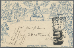 GA Großbritannien - Ganzsachen: 1840, 2 D Blue "Mulready" Envelope, Stereo A 195 (the So Called "unplaced Stereo" - 1840 Mulready Envelopes & Lettersheets