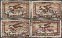 O Ägypten: 1931 Airmails Zeppelin, Two Used Sets Incl. 100m "Island In Nile" Variety. - 1915-1921 Protectorat Britannique