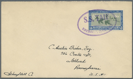 Br Ägypten: 1932 SHIP MAIL: "S.S. TAIF / KHEDIVIAL MAIL LINE" Large Oval H/s In Violet On Cover Addressed To Ashland, Pe - 1915-1921 British Protectorate