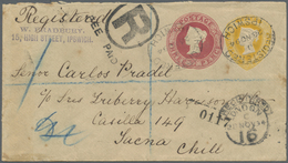 GA Großbritannien - Ganzsachen: 1895. Registered Postal Stationery Envelope Three Pence Carmine + Three Halfpence - 1840 Buste Mulready