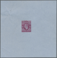 GA Großbritannien - Ganzsachen: 1943, DIE PROOF Of The 6d Air Letter Stamp In The Issued Color Of Purple, On Thin - 1840 Buste Mulready