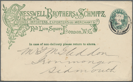 GA Großbritannien - Privatganzsachen: 1902. Advertising Postal Stationery Envelope 'Cresswell Brothers & Schmitz, - Other & Unclassified