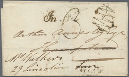 Br Großbritannien - Stempel: 1822/1837: Two Letters With Erasure Markings. A) 1822 Letter From London, Lombardstr - Storia Postale