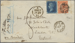 Br Großbritannien - Used Abroad: 1871. Envelope Addressed To England Bearing Great Britain SG 45, 2d Blue And SG - Other & Unclassified