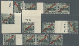 ** Saarland (1947/56) - Dienstmarken: 75 Cent. Komplette Serie Der Urmarken-Plattenfehler Und Aufdruckf - Andere & Zonder Classificatie