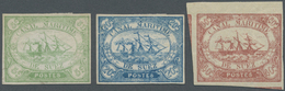 */(*) Ägypten - Suez-Kanal-Gesellschaft: 1868 Short Set Of Three With 5c. Green And 20c. Blue (unused W/o Gum) And 40c.  - Altri & Non Classificati