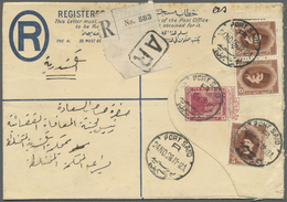 GA Ägypten - Ganzsachen: 1926. Registered 'Advice Of Receipt' Postal Stationery Envelope 10m Iake Upgraded With SG 115,  - Autres & Non Classés