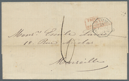 Br Ägypten - Besonderheiten: 1868 (FRENCH MARITIME). Stampless Envelope Written From Alexandria Dated '28 Feb 1868' Addr - Autres & Non Classés