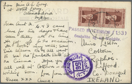 Br Irland: 1940. Photographie Post Card Of 'Alexandria Promenade At Night' Addressed To Ireland Bearing Egypt Yve - Covers & Documents