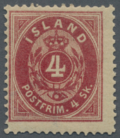 * Island: 1873, 4sk. Carmine, Perf. 14:13½, Bright Colour, Well Perforated, Mint O.g. With Slight Hinge Remnant, - Autres & Non Classés