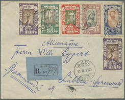 Br Äthiopien: 1925, 1/8 G To 2 G On Registered Letter Sent From "HARRAR 13.2.1925" To Lübbenau, Germany With Arrival 3.3 - Ethiopie