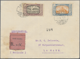 Br Äthiopien: 1926. Registered Envelope Addressed To The Netherlands Bearing Yvert 123, 6g Blue And Orange And Yvert 125 - Etiopia