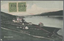 Island: 1907, Akureyri, Postalisch Gelaufen 1907, Briefmarken Und Entwertung "FRA ISLAND" Auf Der Bildseite, I - Other & Unclassified