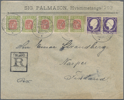 Br Island: 1919, Fine Registered Letter With 1 E. Double Kings In Strip Of Five And 15 A Sigurdsson On Sealed R-l - Other & Unclassified