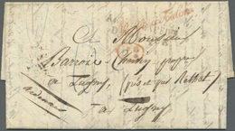 Br Algerien: 1834, Folded Letter Written In ALGIER Sent With Double Line Mark "ARMEE EXPED. DE Re D ´AFRIQUE" And Red Ta - Algérie (1962-...)