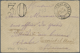 Br Algerien: 1880. Stampless Envelope To French Army Officer Cancelled By Teniet-EI-Haad Double Ring Charged With Hand-s - Algérie (1962-...)