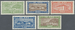 ** Island: 1925, Views Of Iceland, 7a. To 50a., Complete Set Of Five Values, Unmounted Mint, Unsigned (Facit 168/ - Altri & Non Classificati