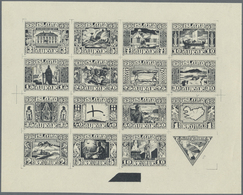 ** Island: 1930, Composite Die Proof Sheet In Black Of Design Plate Only Of The Complete Set Of 16 Values On Gumm - Other & Unclassified