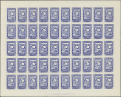 ** Algerien: 1930, 100th Anniversary Of Conquest, 50c. Ultramarine, IMPERFORATE Sheet Of 50 Stamps Unmounted Mint (some  - Algeria (1962-...)