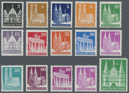 ** Bizone: 1948, Bauten-Serie 15 Werte Eng Gezähnt, Tadellos Postfrisch, Ohne Signaturen, Kabinett, Mi. - Andere & Zonder Classificatie