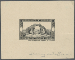 (*) Algerien: 1936, "Arc De Lambese", Epreuve D'artiste In Black, Without Value, Sized 7,2:5,7 Cm, With Signature (thin  - Algérie (1962-...)