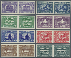 (*) Island: 1930, Allthing, 15 Values, Imperforated Proofs On Ungummed Paper In Horizontal Pairs, Very Fine - Other & Unclassified