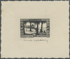 (*) Algerien: 1936, 40c. "Touggourt", Epreuve D'artiste In Black, Sized 7,8:6,5 Cm, With Signature. Maury 111 - Algérie (1962-...)