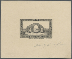 (*) Algerien: 1936, 90c. "Arc De Lambese", Epreuve D'artiste In Black, Sized 7,7:6,1 Cm, With Signature. Maury 117 - Algérie (1962-...)