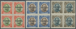 ** Island: 1931, Zeppelin Kompletter Satz In Viererblocks, Postfrisch Und Jeweils Eine Marke Sign., Mi. € 800,-- - Other & Unclassified