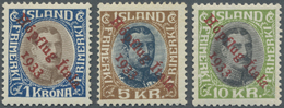 * Island: 1933, 1 Kr. Bis 10 Kr. „Hopflug Itala 1933" Ungebraucht Mit Orginalgummi Und Falzrest Bzw. Entfalzt, R - Other & Unclassified