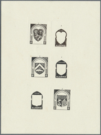 Algerien: 1947/49, Freimarken Wappen Algerischer Städte, 3 Ungezähnte Werte Als Außergewöhnlicher Schwarzdruck Der Unter - Algeria (1962-...)