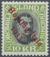 ** Island: 1933, Besuch Des Italienischen Luftgeschwaders, 10 Kr Mit Aufdruck "Hópflug Itala/ 1933", Postfrisches - Altri & Non Classificati