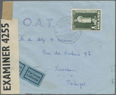 Island: 1942 (2.3.), Sturluson 1kr. Dark Green Single Use On Censored Airmail Cover From Reykjavik To Lisbon/P - Other & Unclassified