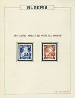 Algerien: 1954, Museum Of Bardo 12f. And 15f. ESSAYS Together On Presentation Card From 'Isola Luigi Genova 1960', Unusu - Algérie (1962-...)