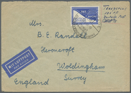 Br Bizone - Flugpost-Zulassungsmarke: 1948, Geschäftsbrief Per Luftpost Mit Handschriftlicher Gebührena - Other & Unclassified