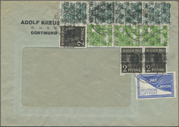 Br Bizone - Flugpost-Zulassungsmarke: 1948, Arbeiterserie, 3x2 Pfg. Bandaufdruck Mit 3x10 Pfg. Und 4x16 - Other & Unclassified